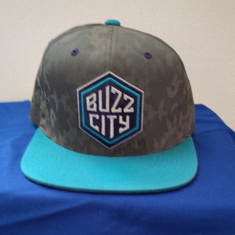 Buzz City Camouflage Cap with Teal Brim